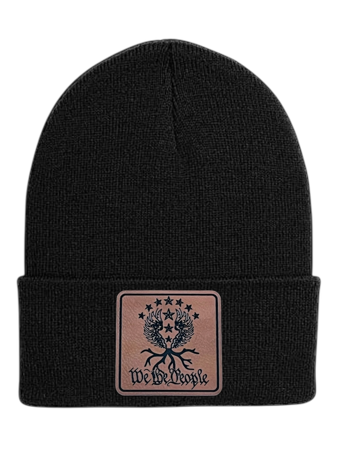 We the People Leather Patch Beanie | Black - We the People Apparel