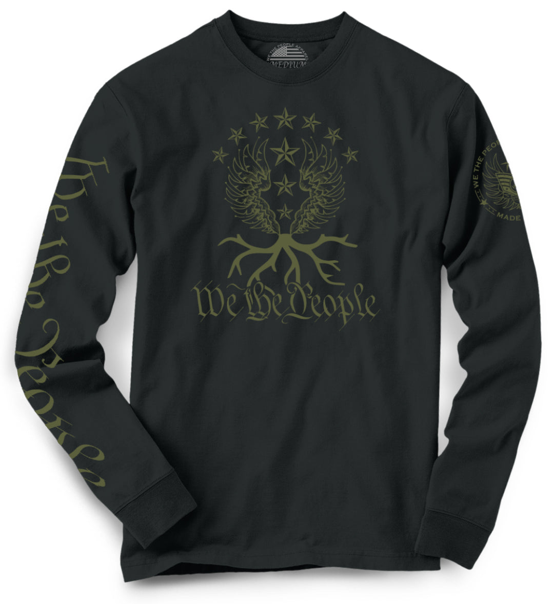 We the  People Liberty Tree Long Sleeve | Black & OD - We the People Apparel