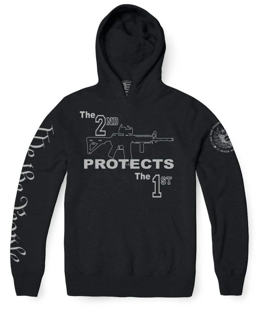 The 2nd Protects The 1st Hoodie | Black - We the People Apparel